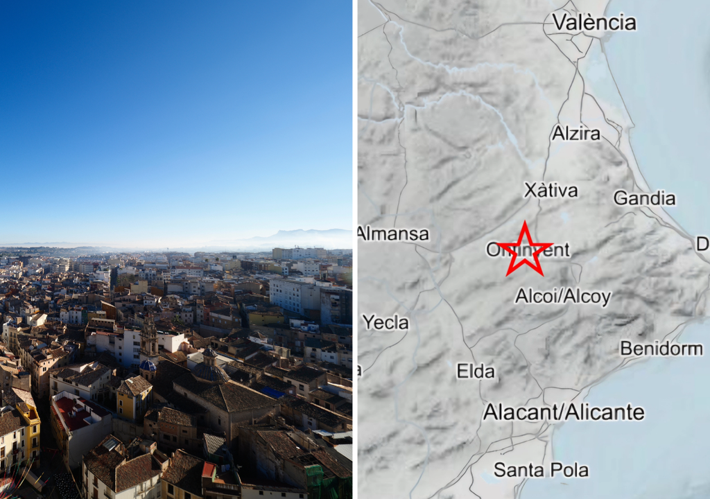 El epicentro del terremoto de magnitud 3,5 de esta mañana se ha localizado muy cerca de la ciudad de Ontinyent, en el sur de Valencia.