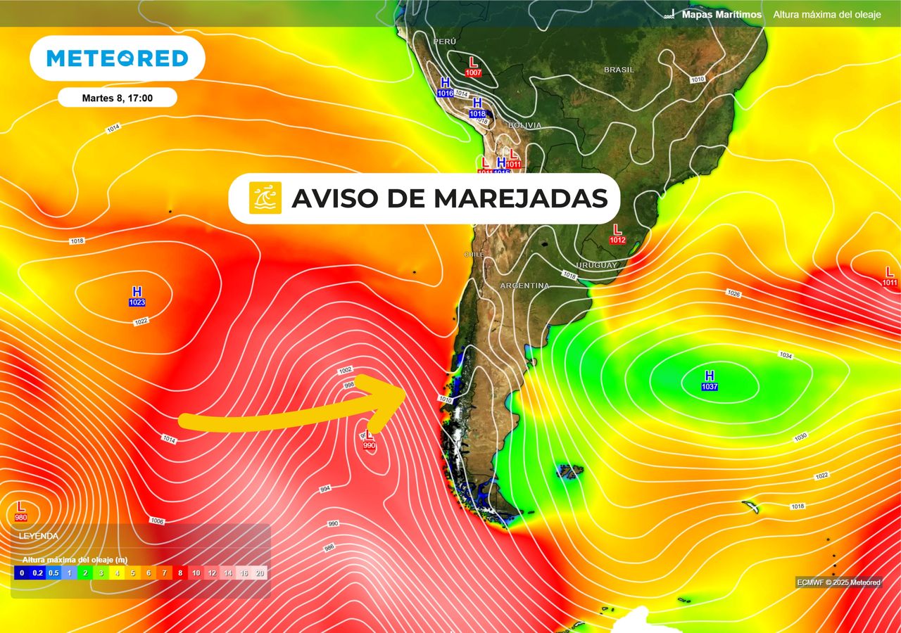 SERVIMET advierte sobre marejadas intensas en Chile