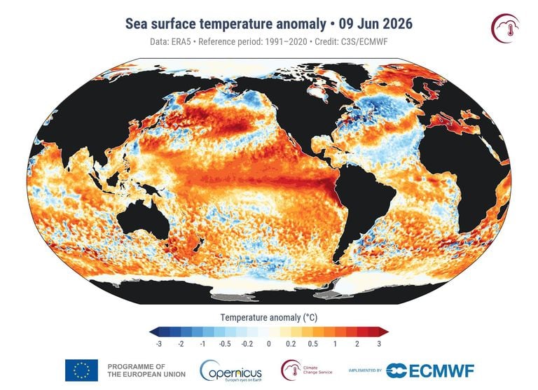 El fen&oacute;meno de El Ni&ntilde;o se intensifica: septiembre de 2026 registr&oacute; temperaturas r&eacute;cord en el oc&eacute;ano y el planeta