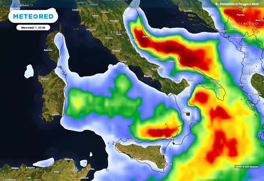 fronte freddo in azione da mercoledì primo ottobre