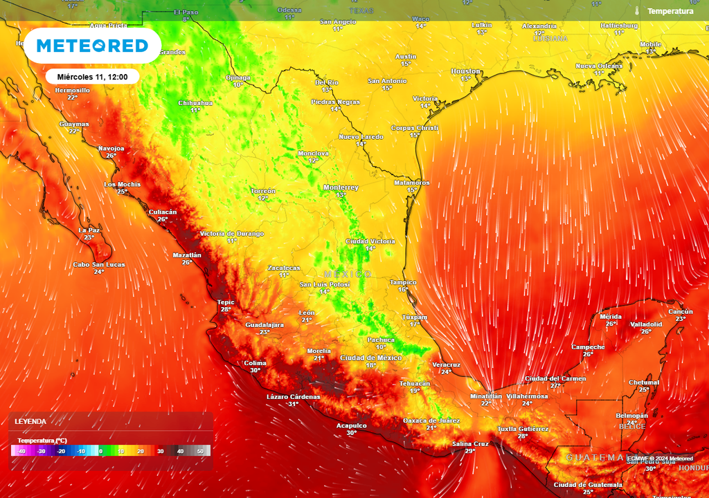 Pronóstico de temperaturas en grados Celsius Pronóstico de temperaturas en grados Celsius