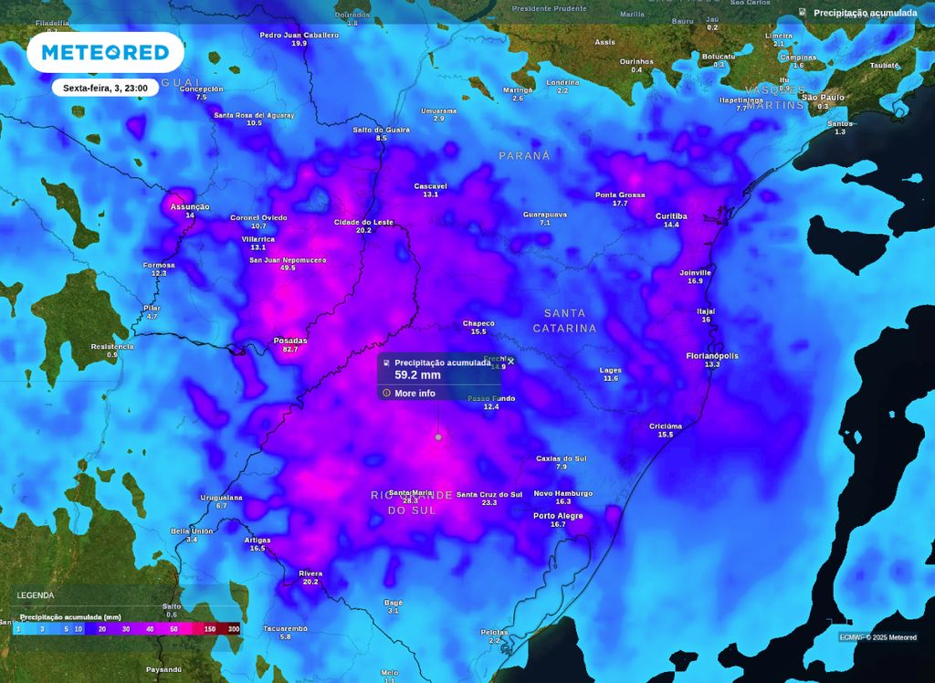 Precipitação acumulada pode surpreender nesta sexta-feira (3). Precipitação acumulada pode surpreender nesta sexta-feira (3).