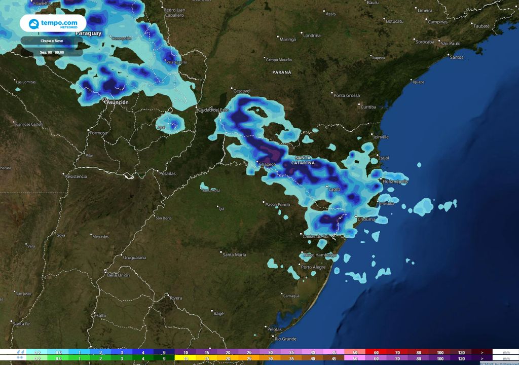 chuva Rio Grande do Sul Santa Catarina
