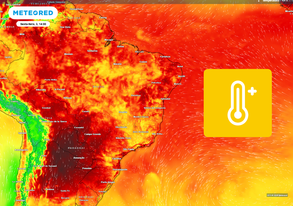 Temperaturas para a tarde desta sexta-feira (3) disparam e se aproximam de 40°C.