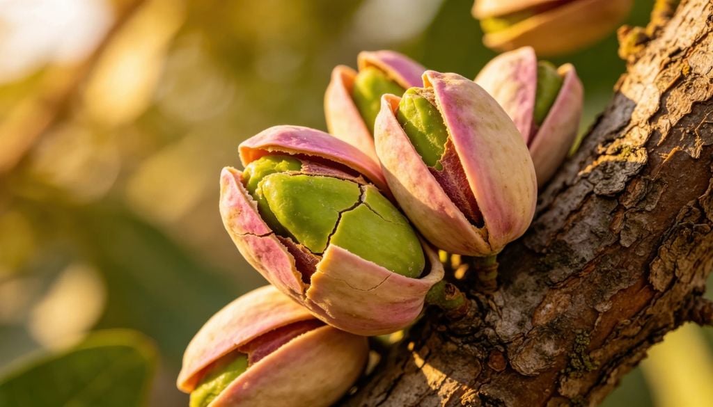 plantas Cuando el fruto madura, la piel exterior cambia de color y basta con sacudir las ramas para cosechar los racimos.
