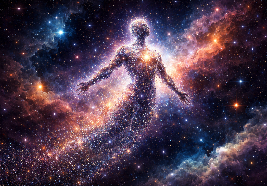 Gli elementi chimici di cui siamo costituiti sono stati prodotti nel cuore delle stelle e dispersi nello spazio sotto forma di polveri.