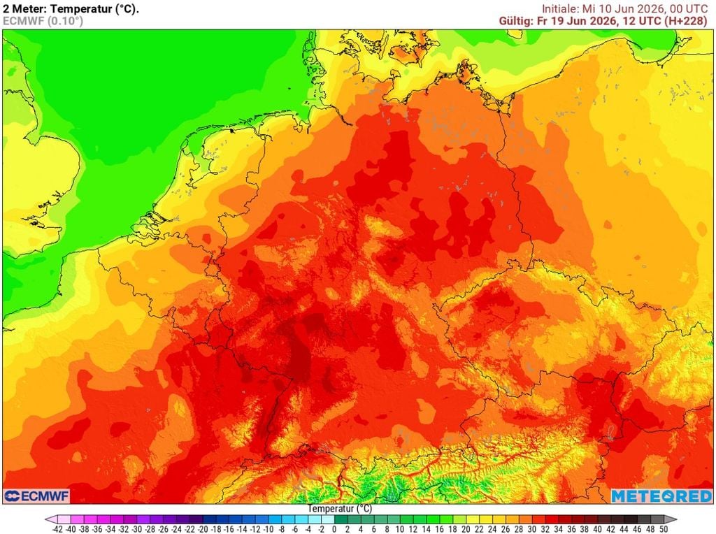 heiß, deutschland, wetter Laut dem europäischen Wettermodell ECMWF wird es in der nächsten Woche immer wärmer und letztlich auch heißer. Diese Wetterlage könnte auch den Siebenschläferzeitraum dominieren.