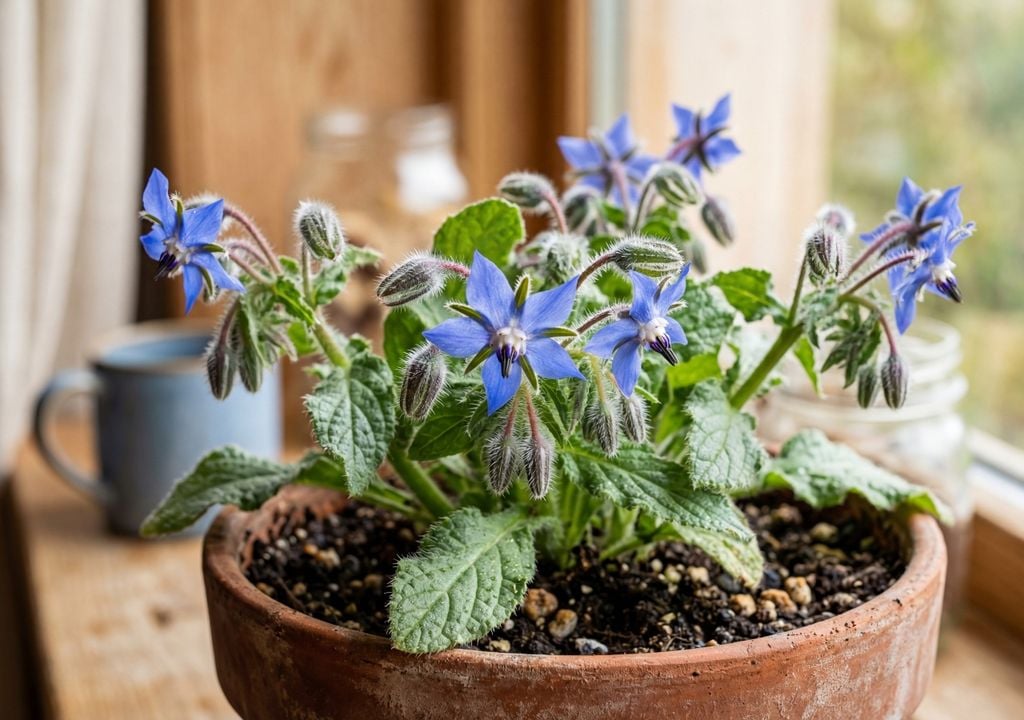 plantas Flores azules en forma de estrella que atraen polinizadores y suman diversidad.