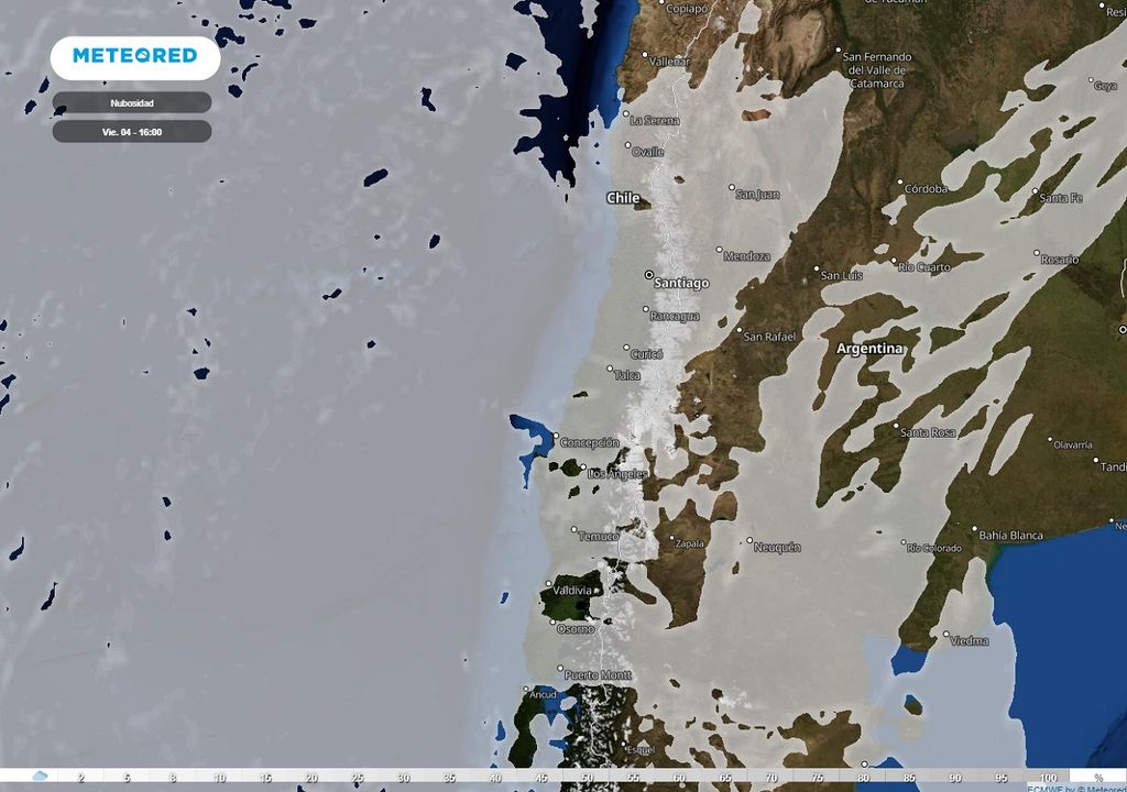 Nubosidad prevista; modelo ECMWF Nubosidad prevista; modelo ECMWF
