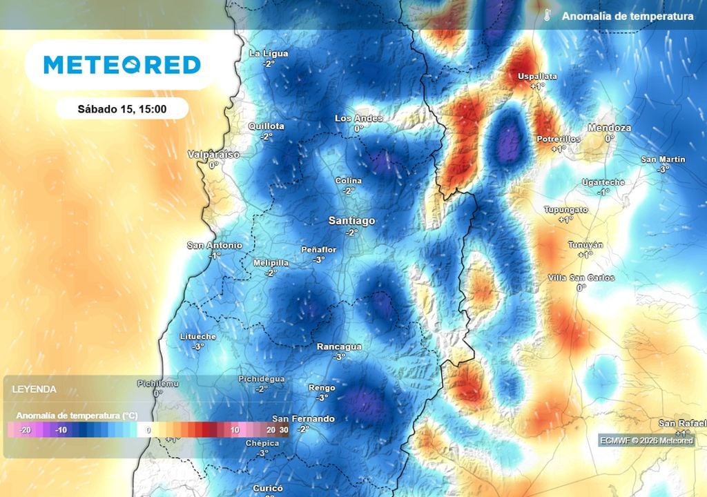 Temperaturas Este sábado la máxima en Santiago bordeará los 12 °C, además se esperan registros bajo el promedio climatológico en la RM.