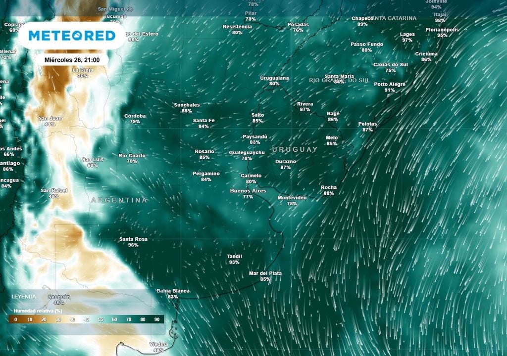 humedad La próxima semana mostrará días con con más nubes y humedad que irá en aumento.