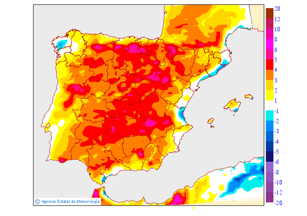 Las temperaturas máximas volverán a repuntar el sábado entre 2 y 6 ºC de forma prácticamente generalizada. Fuente: AEMET