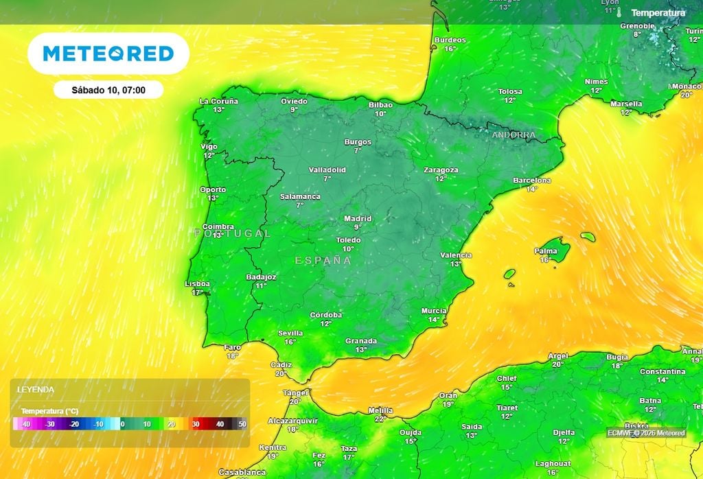 Mañana por la mañana habrá que tener la chaqueta a mano en amplias zonas del interior.
