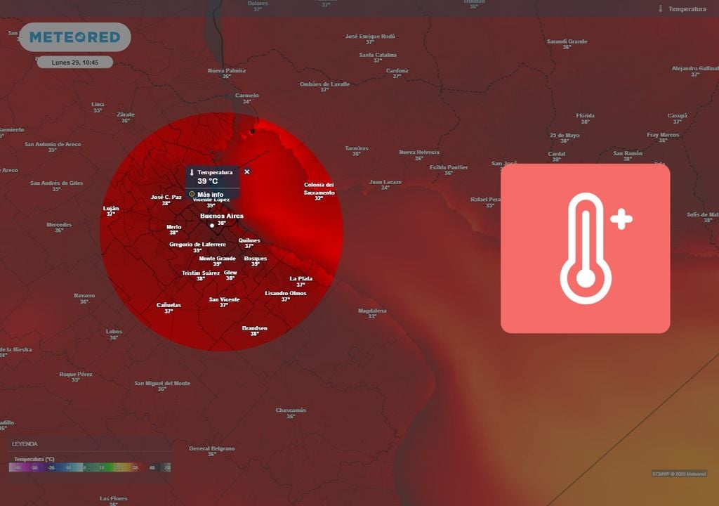 Ola de calor altas temperaturas alerta naranja SMN Buenos Aires AMBA Meteored clima pronóstico tiempo Año Nuevo