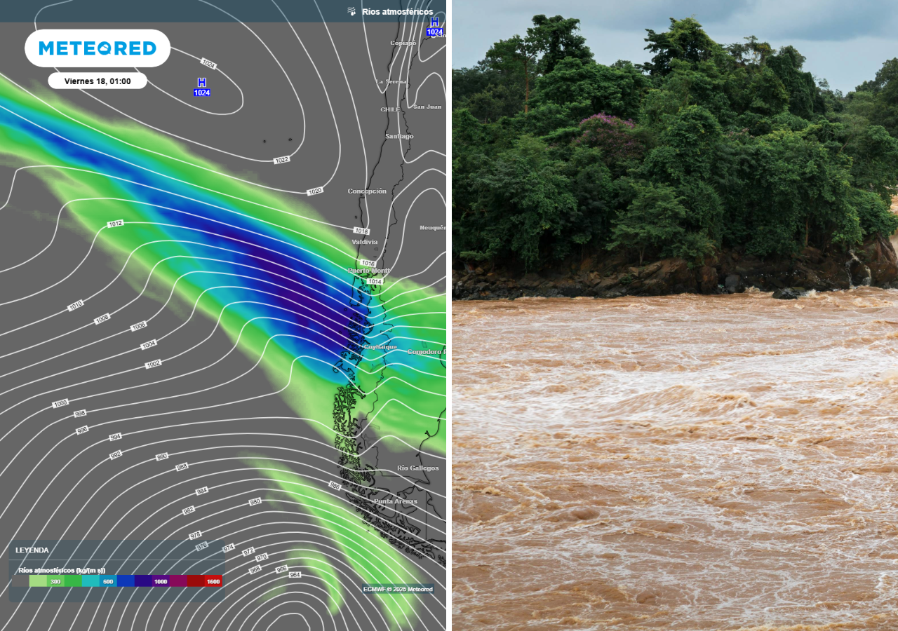 La llegada de un nuevo río atmosférico con isoterma cero alta aumentará el caudal de los ríos de la Patagonia.
