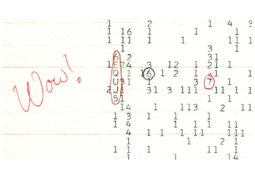 Das Wow-Signal! Das Signal, von dem wir nicht wissen, wo es herkommt und ob es von etwas im Universum gesendet wurde!