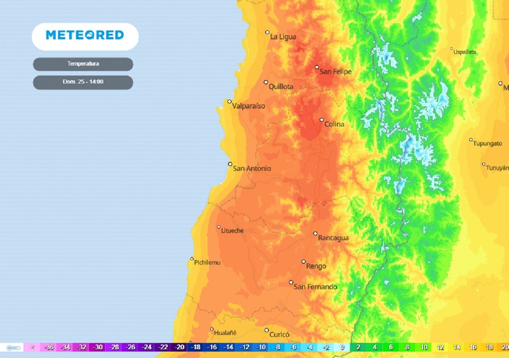 temperatura prevista domingo ECMWF