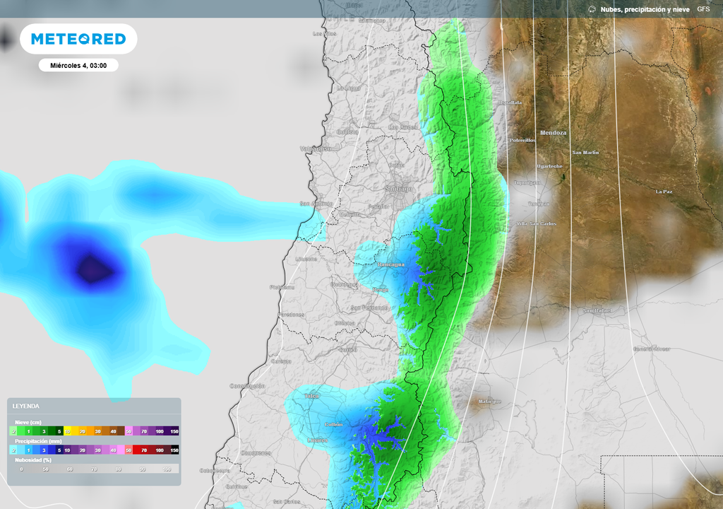 pronóstico de nieve y lluvia