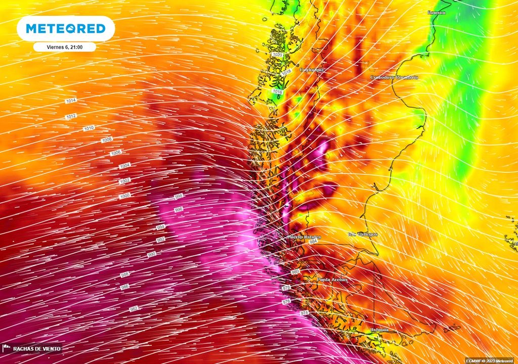 rachas de viento previstas con la llegada de un nuevo sistema frontal