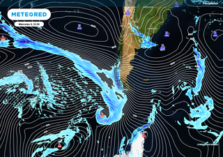 Sistema frontal con río atmosférico arrasará en la Patagonia de Chile: lluvias de 90 mm y viento sobre los 120 km/h
