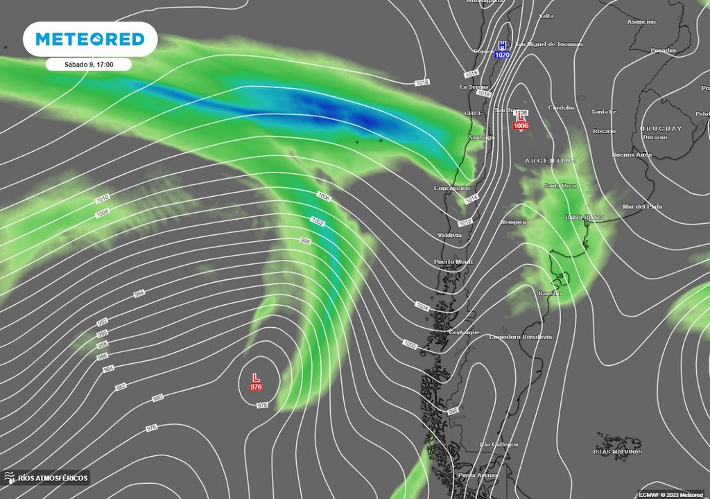 río atmosférico que afectará a Chile el fin de semana