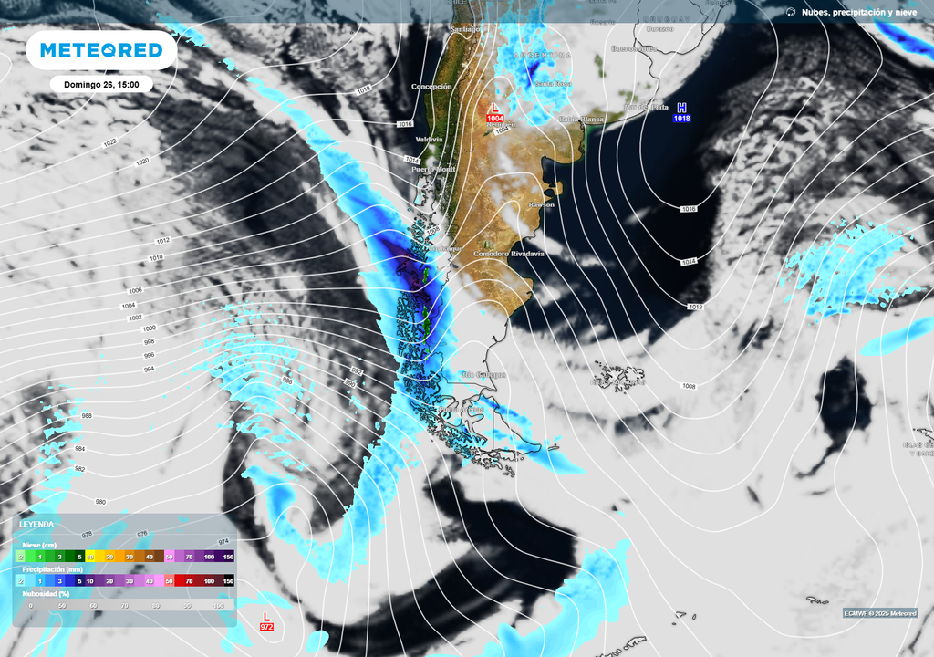 sistema frontal previsto para el fin de semana