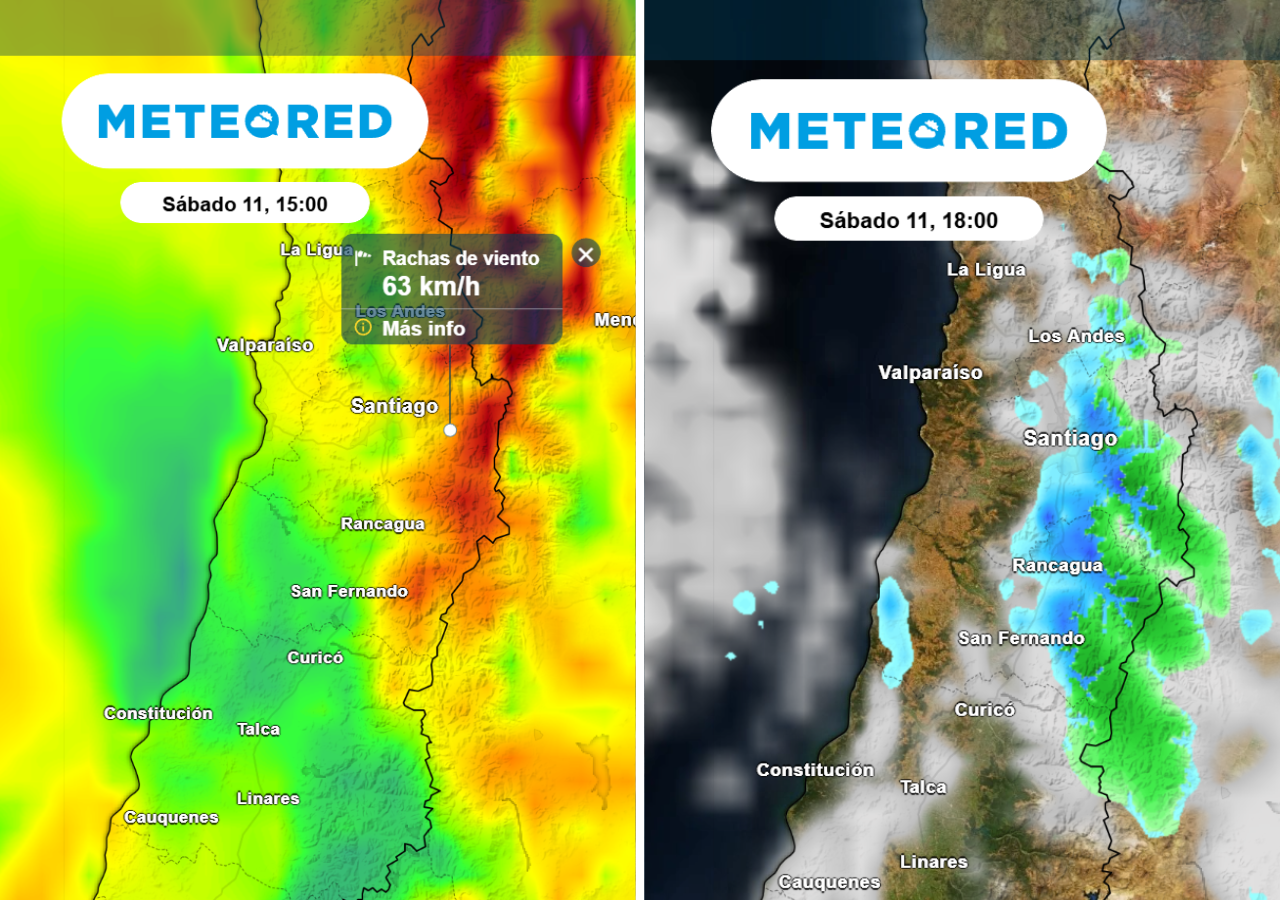 Con fuertes rachas de viento y lluvias sectorizadas será la irrupción del frente frío este fin de semana en Santiago.