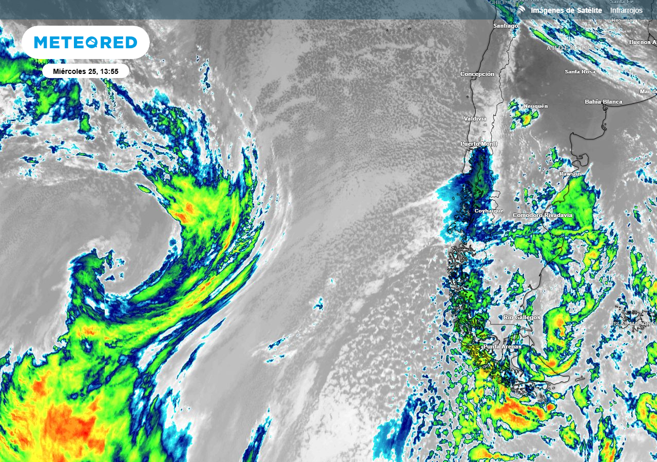 Sistema frontal traerá intensas lluvias al sur de Chile
