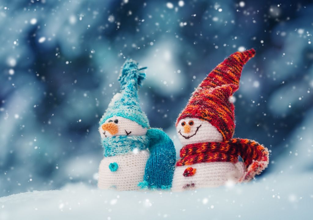 Muñecos de nieve de lana