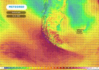 Sistema frontal llega con fuertes vientos a la Patagonia