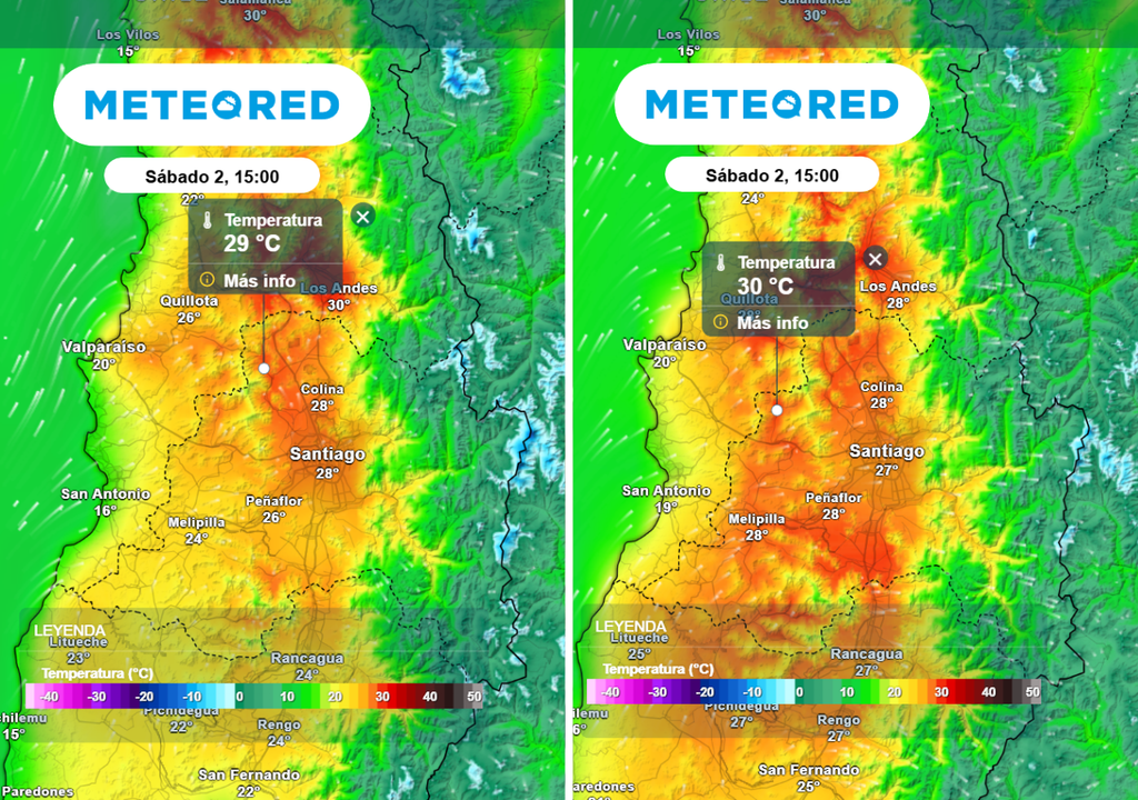 Cerca de 30 °C se esperan este sábado en Santiago: así lo confirma el modelo ECMWF y GFS norteamericano.
