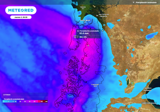 Sistema frontal no dará tregua: hasta 60 mm de lluvias se acumularán en menos de 12 horas en esta región de Chile