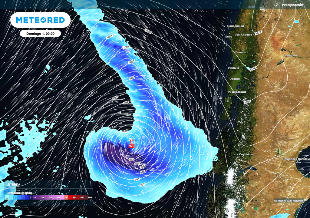 Sistema frontal en Chile centro-sur, pronóstico del tiempo de Meteored Una seguidilla de sistemas frontales aterrizarán en Chile los próximos días.