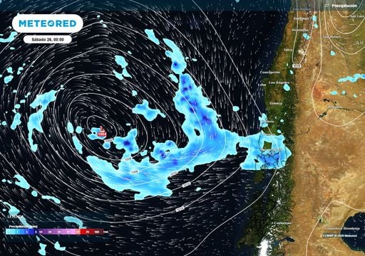 Sistema frontal se acerca a Chile centro-sur con 70 mm m&aacute;s de lluvia: prev&eacute;n fin de semana lluvioso y rachas de 60 km/h