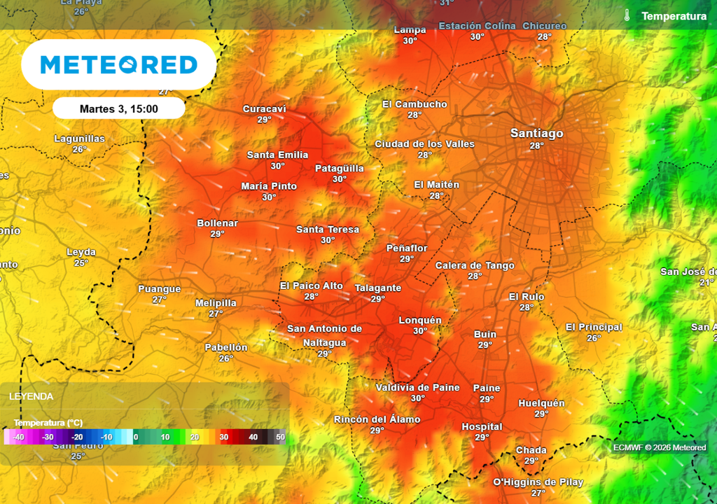Temperaturas Al poniente las temperaturas máximas serán más bajas, una mayor influencia costera y condiciones en altura tendrán protagonismo.