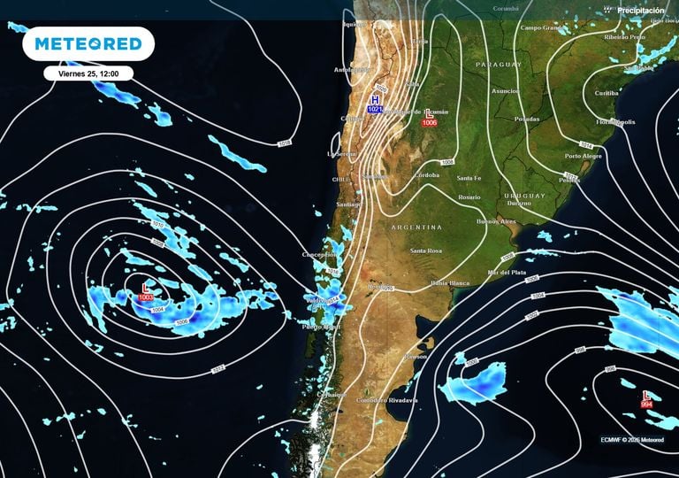 Sistema frontal traer&aacute; lluvia a O'Higgins, Maule y &Ntilde;uble, mientras Santiago sube a 27 &deg;C este fin de semana