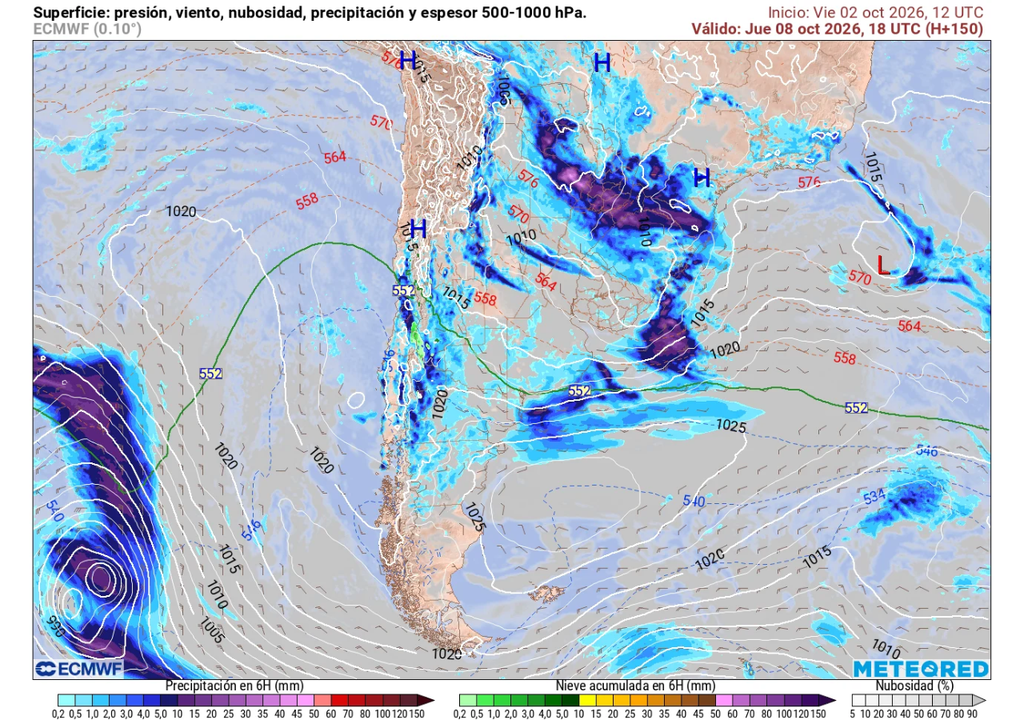 El jueves quedarían restos de inestabilidad, lo que favorecería más precipitaciones y posibles tormentas.