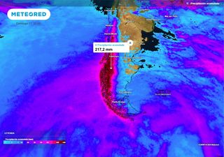 Sistemas frontales dejarán sobre Chile más de 200 mm de lluvias acumuladas hasta el próximo domingo