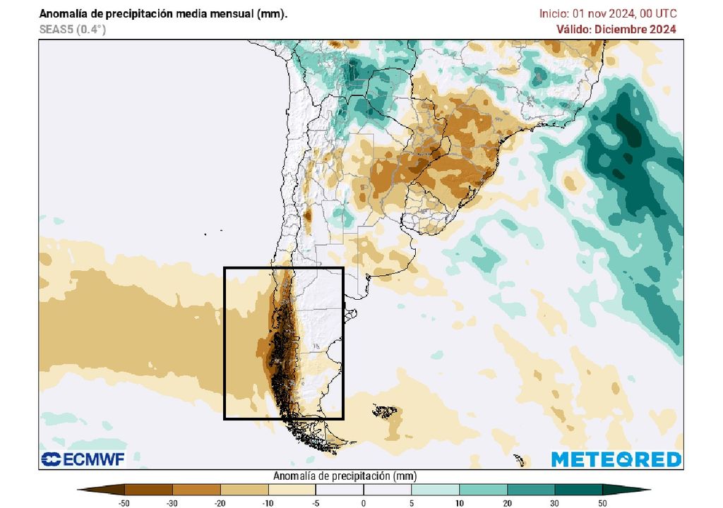 Anomalía de precipitación diciembre 2024 ECMWF Anomalía de precipitación diciembre 2024 ECMWF