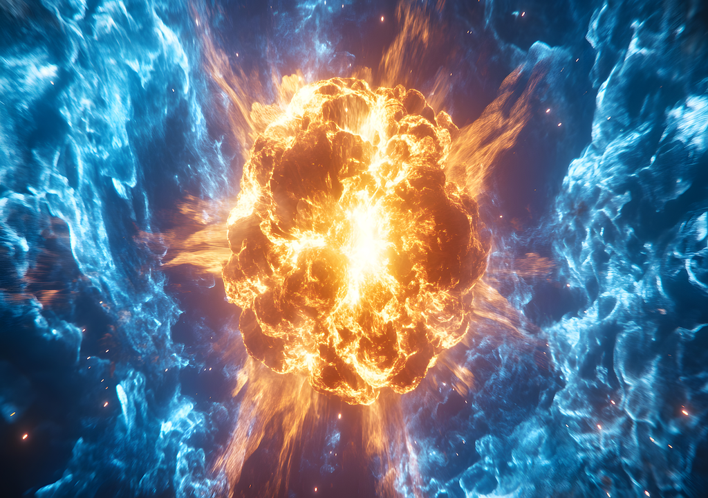 Künstlerische Darstellung, kosmischen Explosion, Endstadium, Sonne, Roten Riesen, Planetarischen Nebel