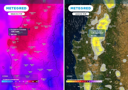 Sobre 100 mm de lluvia, rachas de 60 km/h y tormentas: cicl&oacute;n extratropical golpear&aacute; hasta el s&aacute;bado a Chile centro-sur