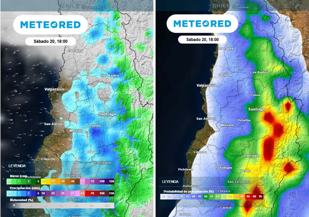 mapas de precipitación y probabilidad de precipitación