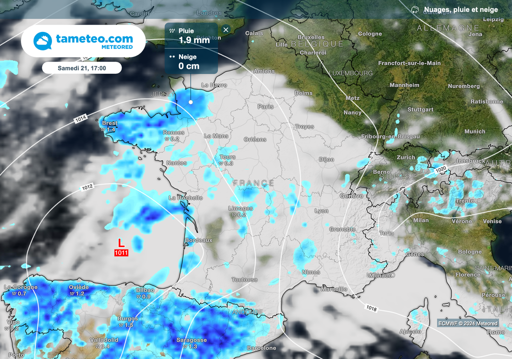 Météo de plus en plus chaotique ce week-end dans l'ouest de la France. Météo de plus en plus chaotique ce week-end dans l'ouest de la France.