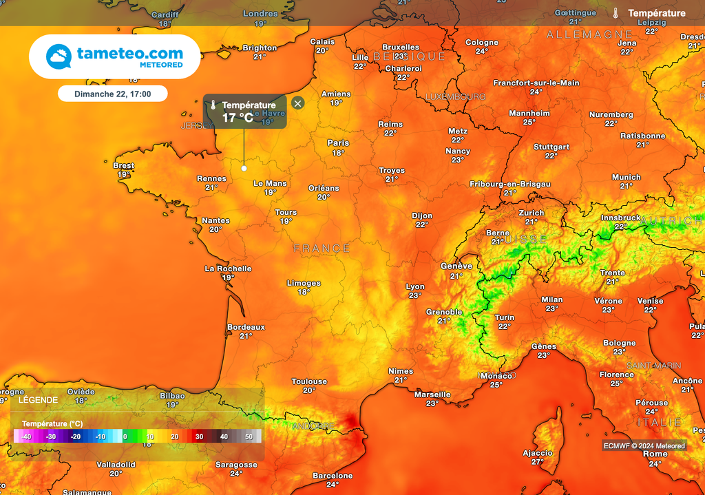 Baisse des températures dimanche sur une grande partie du pays. Baisse des températures dimanche sur une grande partie du pays.