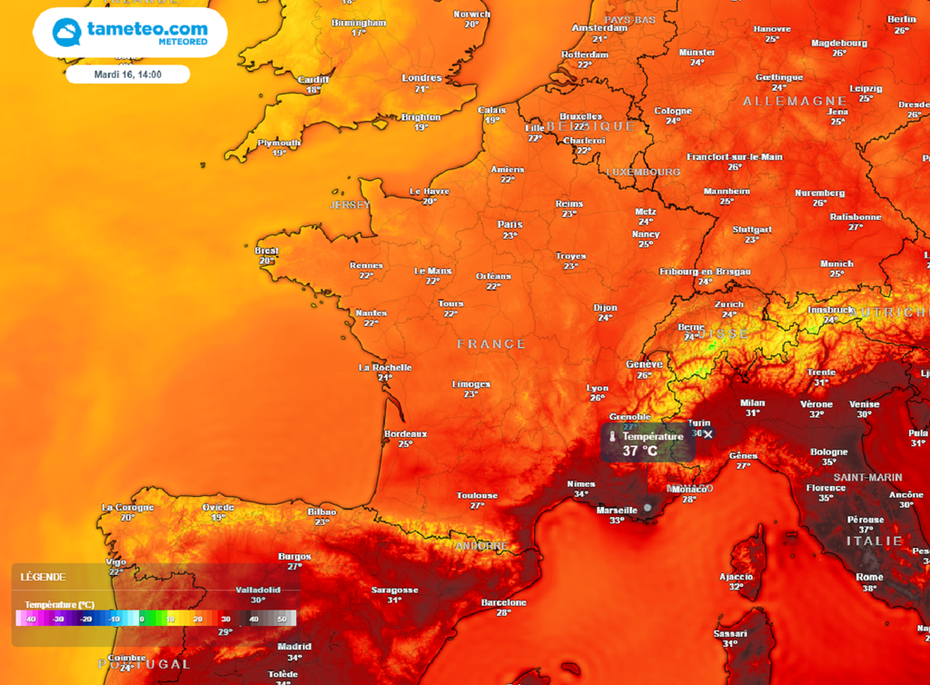 Le niveau des températures dans le sud-est la semaine prochaine sera à surveiller avec souvent plus de 35°C en cours de journée... Le niveau des températures dans le sud-est la semaine prochaine sera à surveiller avec souvent plus de 35°C en cours de journée...