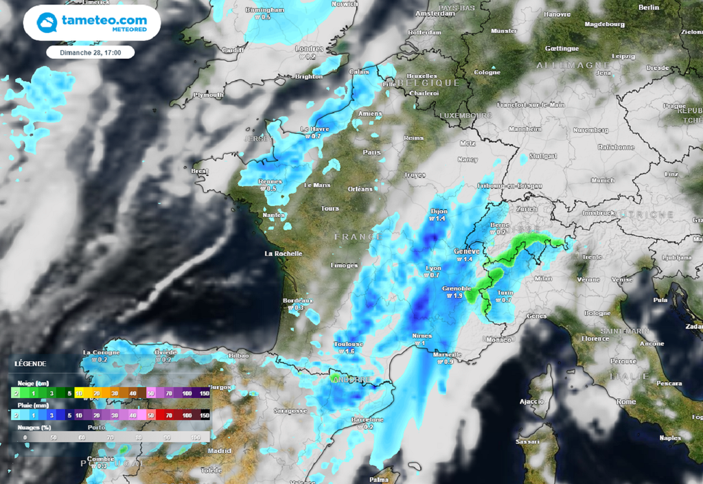 Ce dernier week-end d'avril s'annonce particulièrement instable, avec des cumuls de pluies importants en direction du sud-est. Ce dernier week-end d'avril s'annonce particulièrement instable, avec des cumuls de pluies importants en direction du sud-est.