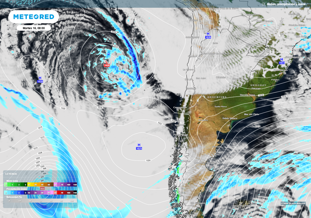 nubes y precipitaciones previstas La neblina estará presente en el comienzo de semana en el centro de Chile.