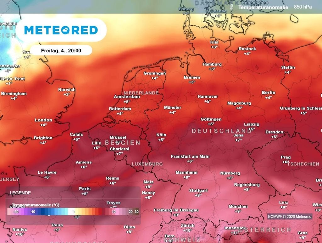 Da strömt nochmal mit Vollgas warme Höhenluft zu uns nach Deutschland.