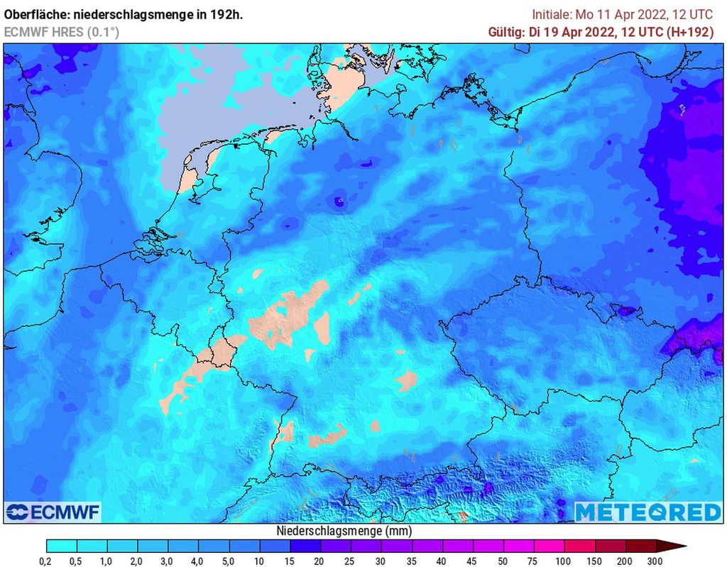 Regensummen ECMWF Regensummen ECMWF