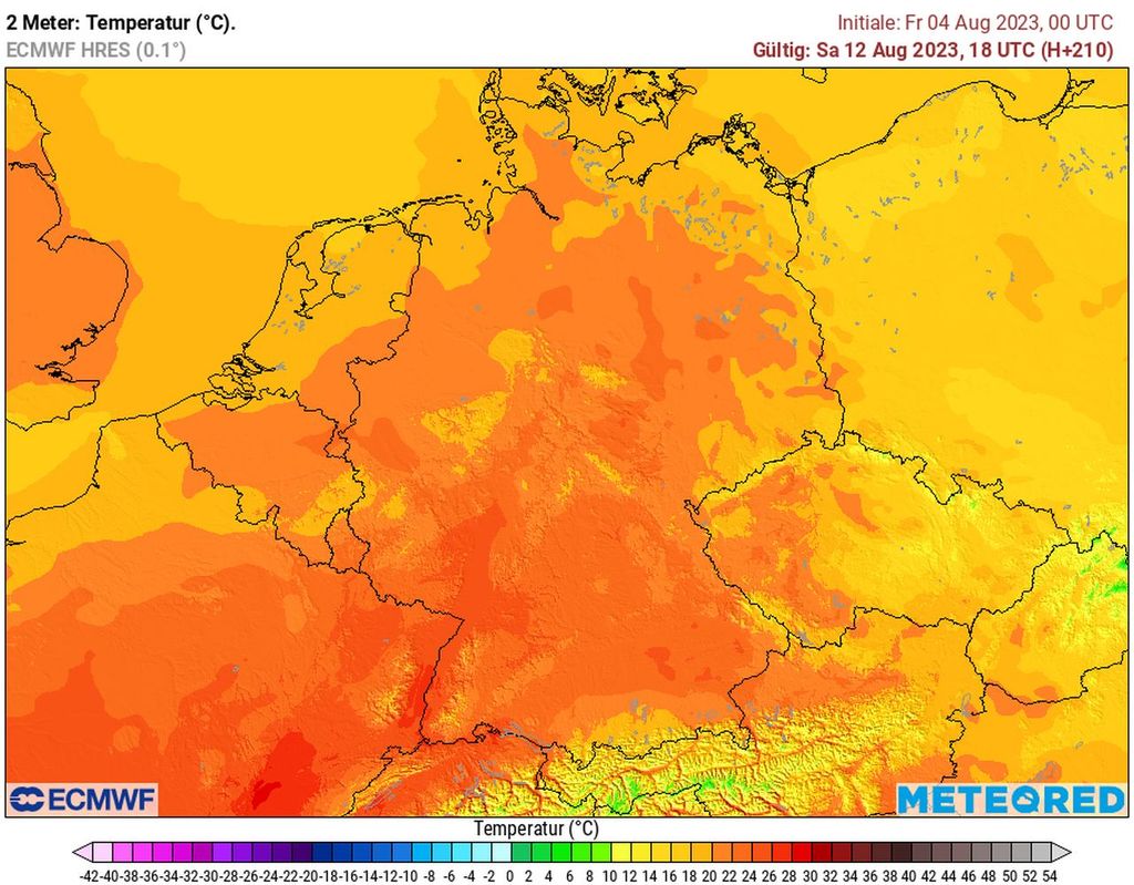 Wärmer wird es am zweiten Augustwochenende wohl werden, doch große Hitze ist nach den Wettermodellen heute Morgen mehr als fraglich!